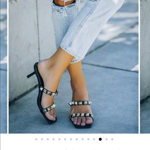 VICI DOLLS “Mariah Square Toe Studded Kitten Heel”